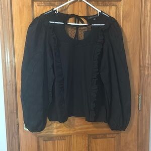 NWT Marc New York Ruffle Embroidered Puff Sleeve Top
